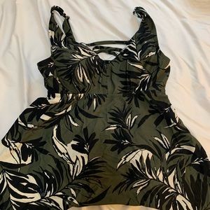 Plus floral babydoll swim top